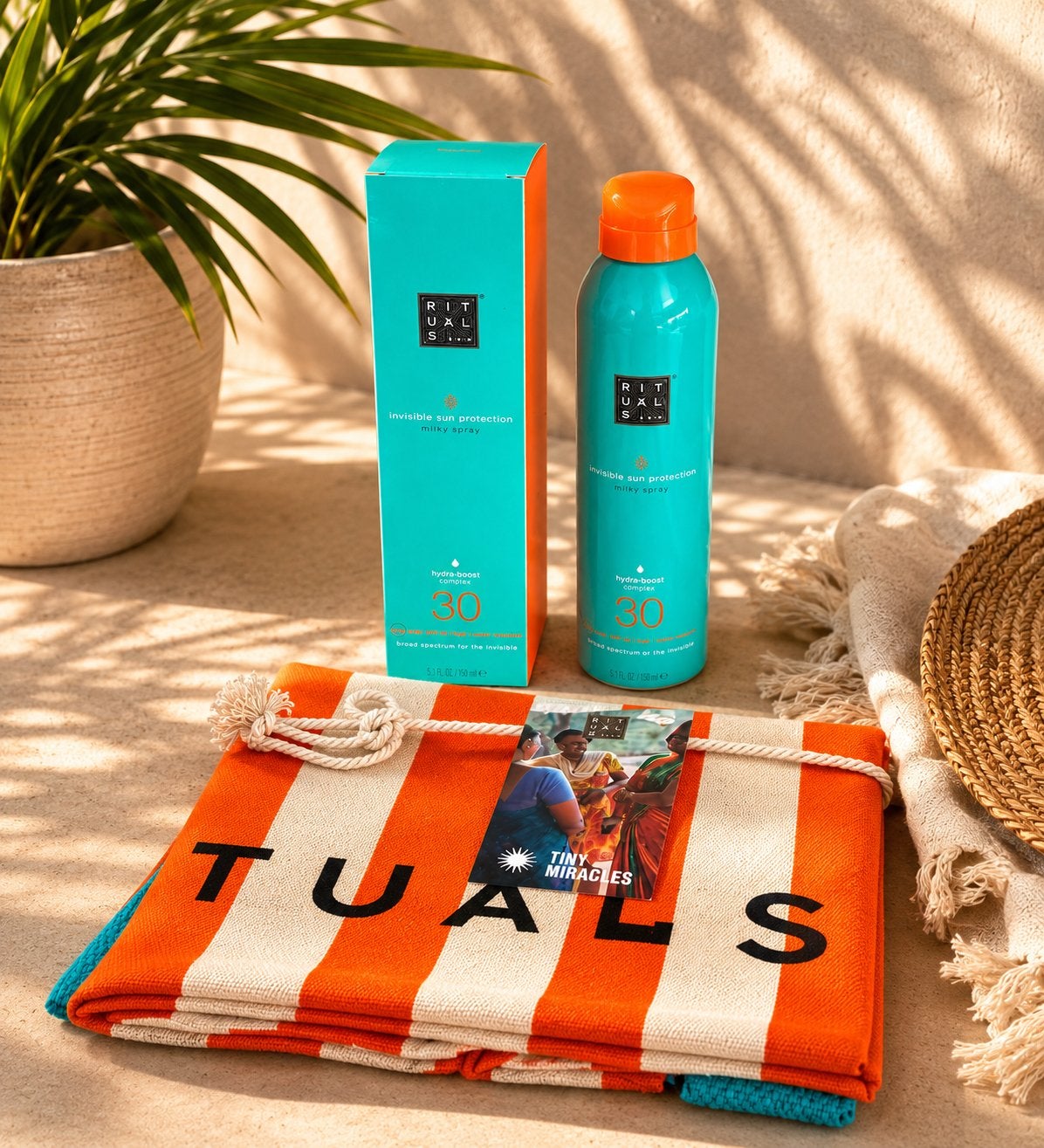 The Rituals of Karma setje beach bag en milky sun spray, Ophalen, Nieuw, Zonnebrand of After Sun