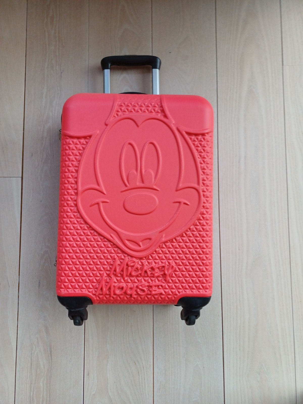 Mickey Mouse Kinderkoffer - Rood met Wieltjes, 40 tot 60 cm, Ophalen of Verzenden, Zo goed als nieuw, Rood