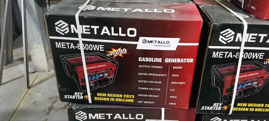 Metallo META-8500WE Benzine Generator met Elektrische Start, Ophalen