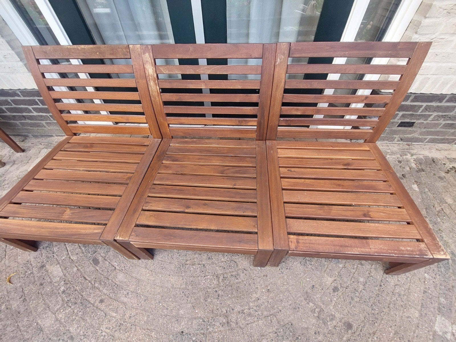 Ikea Applaro Tuinbank / Loungeset ongebeitst, Tuin en Terras, Ophalen, Hout
