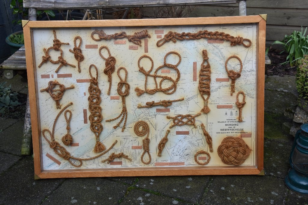 Vintage Wanddecoratie Scheepvaart (onderwijs), Ophalen, Gebruikt, Natuurlijk materiaal, Ingelijst