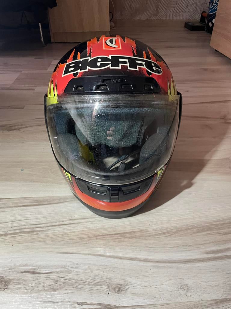 Motorhelm Bieffe Chesterfield met tijgerprint, Overige merken, Heren, Ophalen of Verzenden, Integraalhelm
