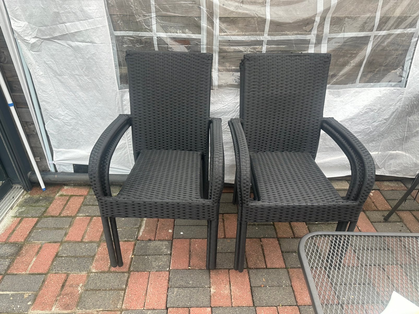 6 tuin stoelen, Ophalen, Gebruikt, Kunststof