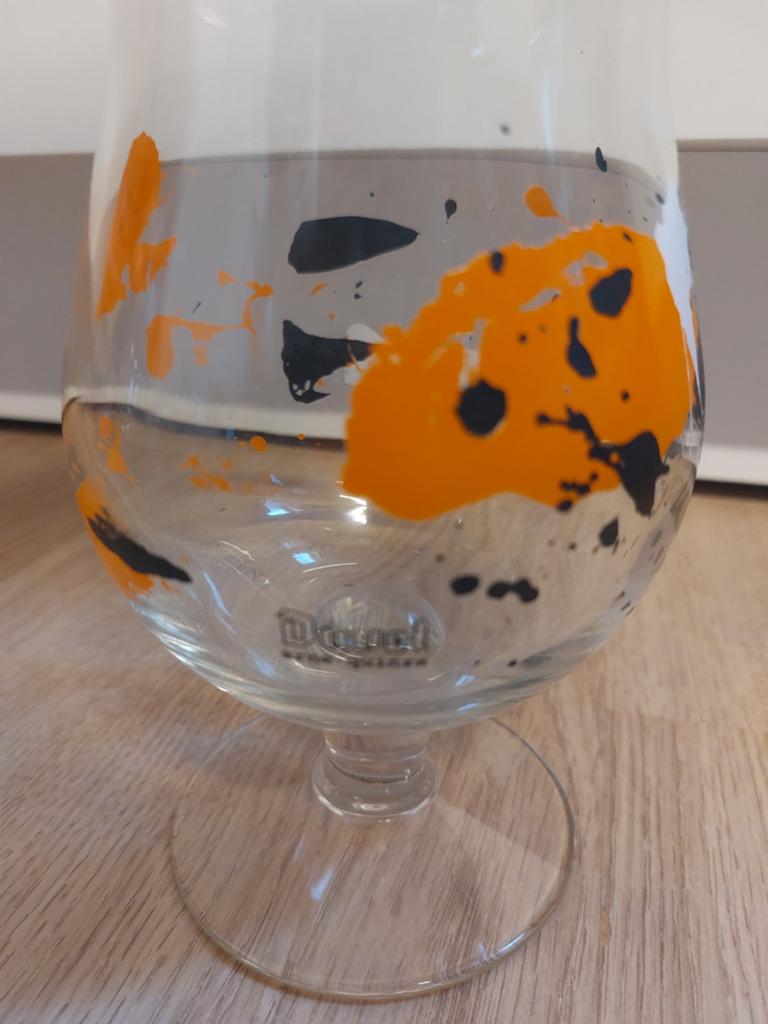 Duvel glas Arne Quinze 2011, Ophalen of Verzenden, Zo goed als nieuw, Bierglas