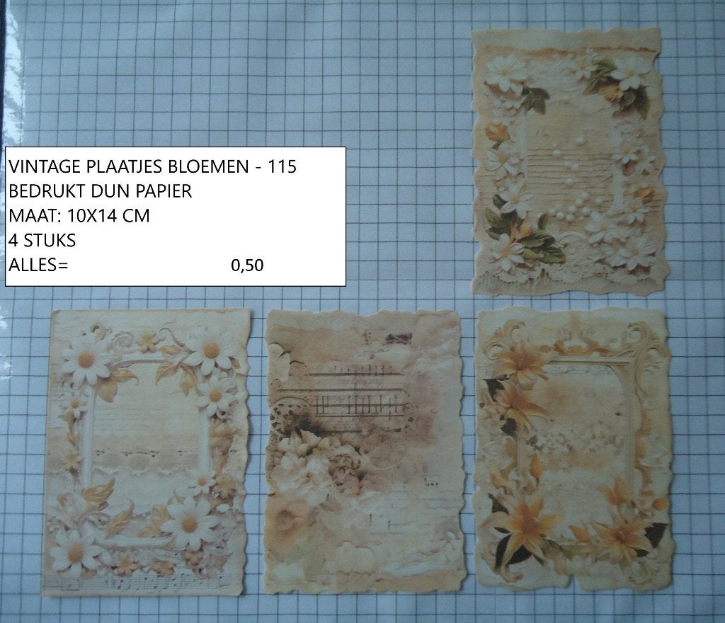 ⚠️nu 0,15: vintage plaatjes bloemen 115 ( alleen verzenden, Hobby en Vrije tijd, Scrapbooking, Ophalen, Nieuw, Papier of Karton