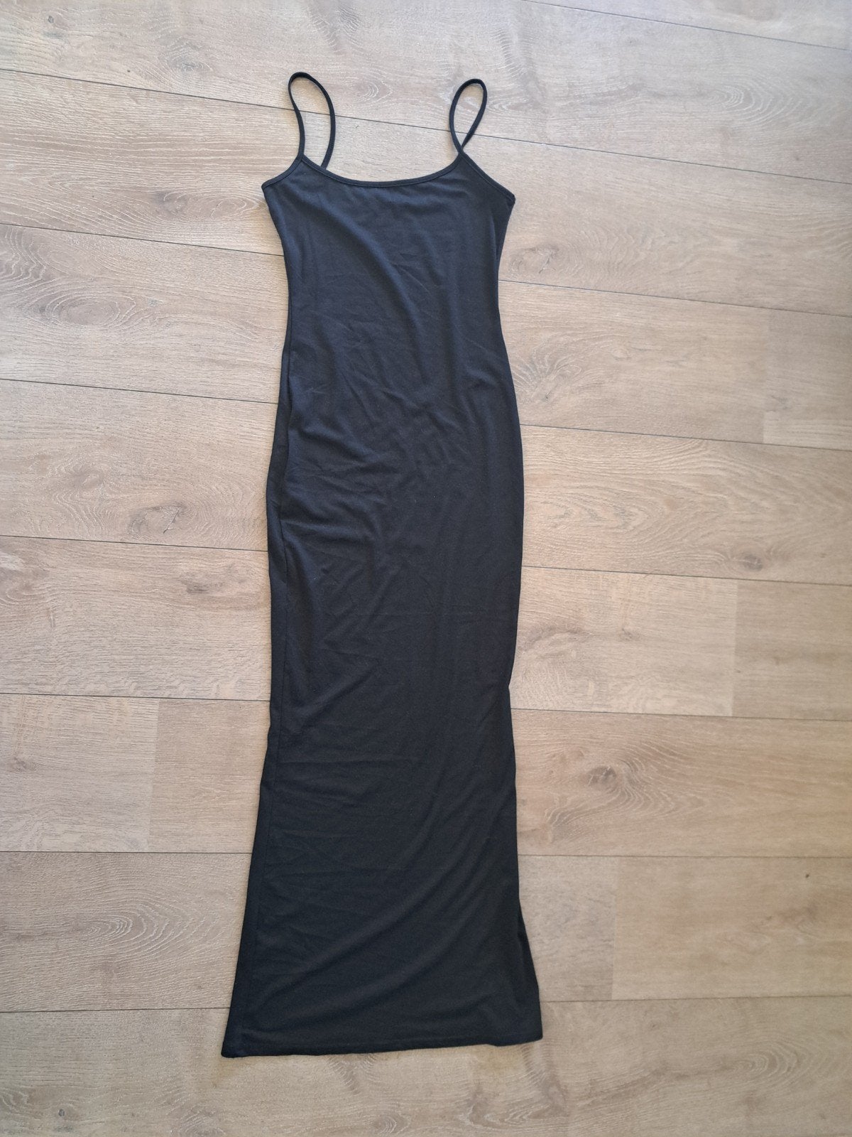 Zwarte Shein Maxi Jurk met Spaghettibandjes - Maat XS, Zwart, Ophalen of Verzenden, Zo goed als nieuw, SHEIN