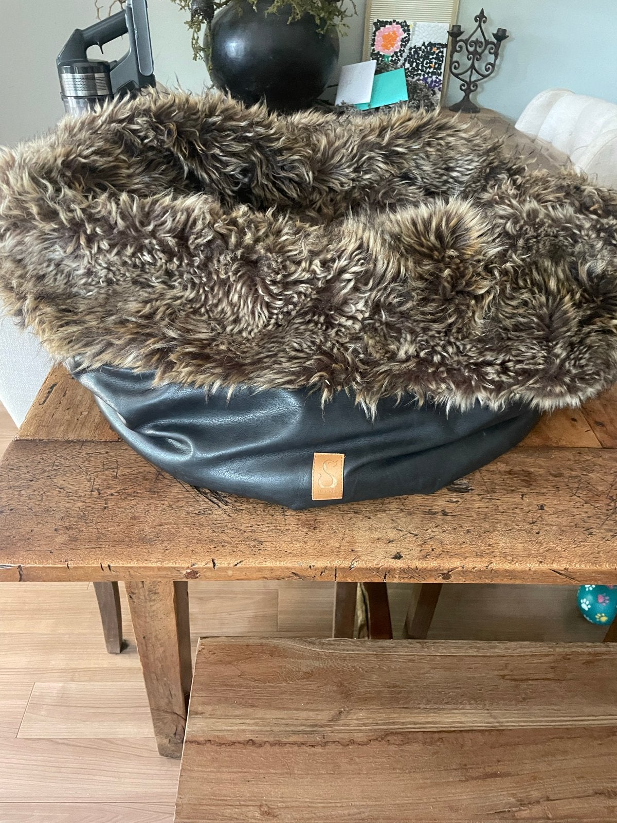 Studio sif hondenmand imitatieleer met faux fur maat S, Ophalen of Verzenden, Zo goed als nieuw, Overige