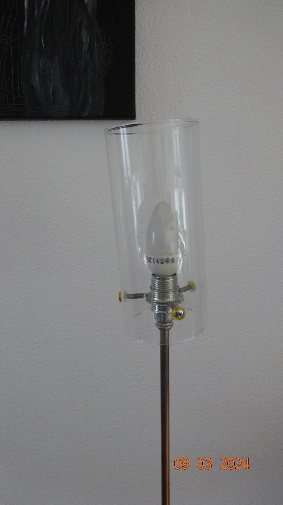 staande lamp, Huis en Inrichting, Lampen | Vloerlampen, Ophalen, Gebruikt, E14 (klein), Glas