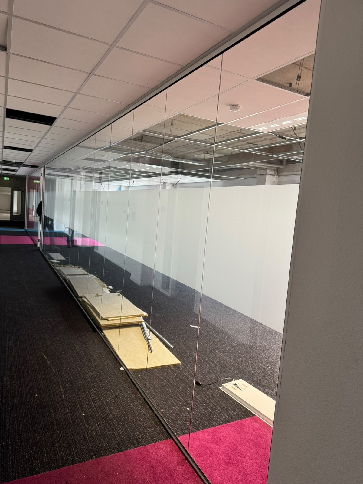 Glazenwand met deur, 17,5m1, 270cm hoog, incl. profiel, Overige typen, Zo goed als nieuw, Nvt, Nvt