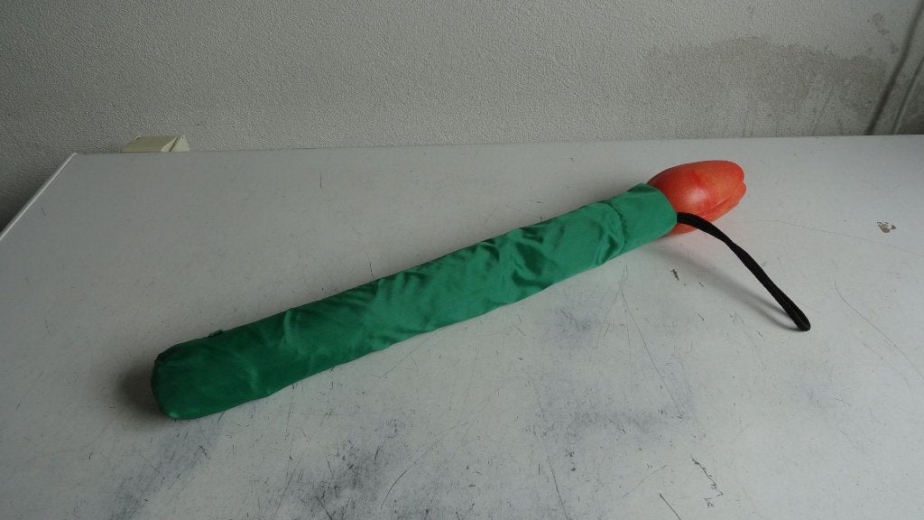 Holland Souvenir Paraplu met handvat in Tulpvorm (Groen), Ophalen of Verzenden, Zo goed als nieuw, Groen