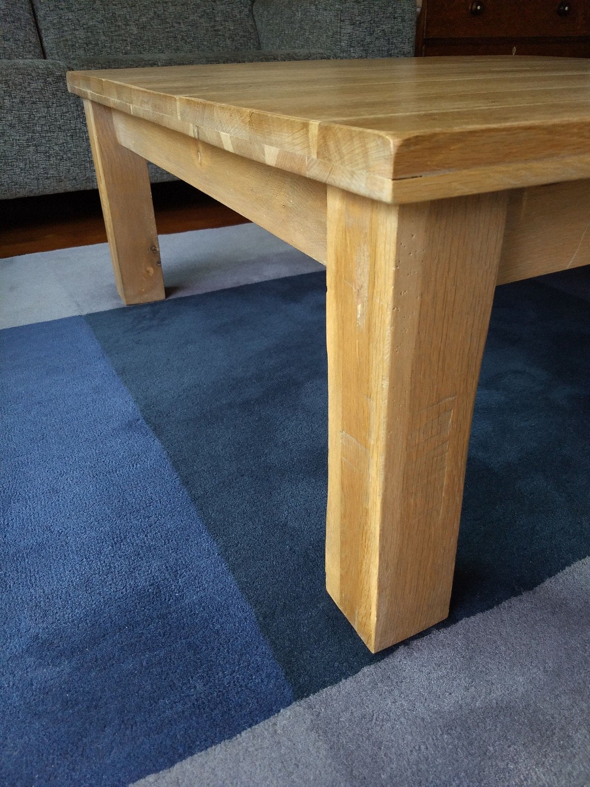 ❤️ ️Súperstevige grey wash MASSIEF EIKEN salontafel 1 x 1 m, Ophalen, MODERN, 50 tot 100 cm, 50 tot 100 cm