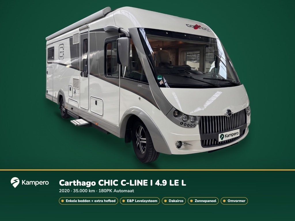 Carthago C-Line I 4.9LE Automaat Enkele Bedden EP Level Hefb, Caravans en Kamperen, Campers, Ringverwarming, Fiat, 7 tot 8 meter