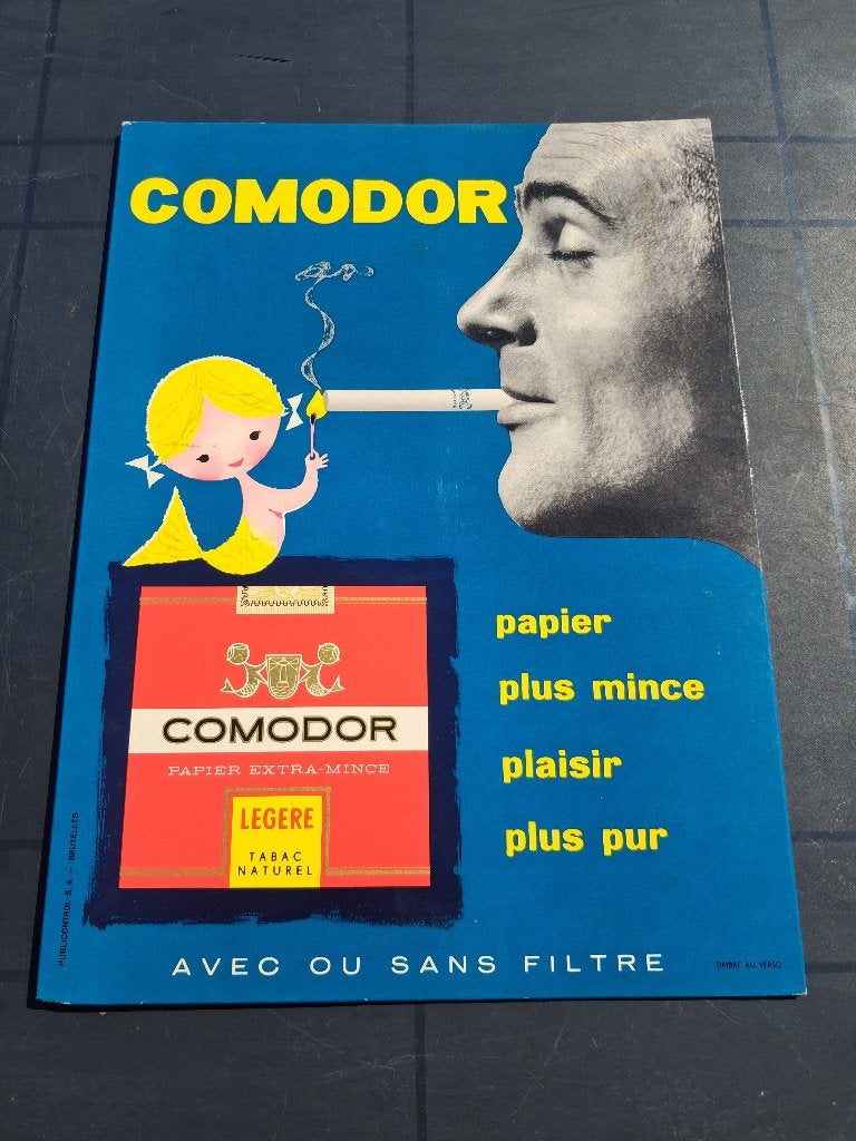 comodor....karton..takszegel 2F....., Ophalen of Verzenden, Zo goed als nieuw, Reclamebord