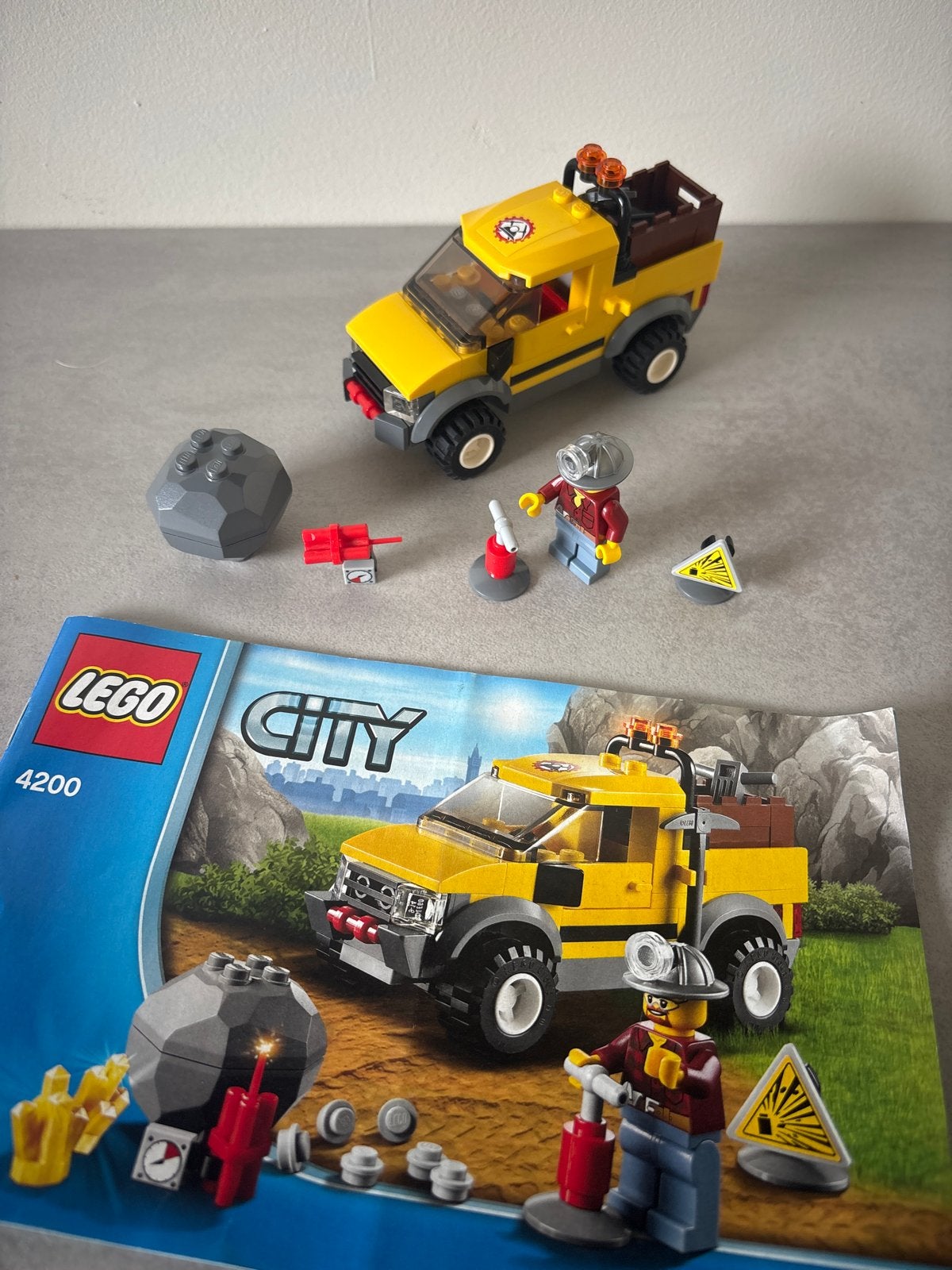 Lego City 4200 Mijnwagen met minifiguur en instructies, Lego, Ophalen of Verzenden, Compleet, Complete set