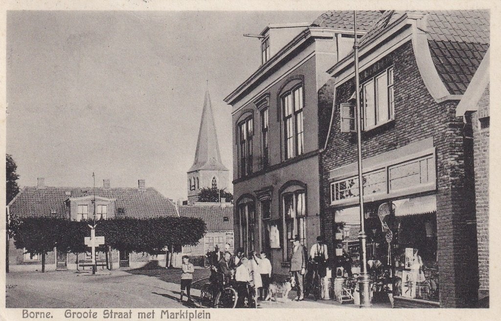 Borne, Winkel, Volk., Verzamelen, Ansichtkaarten | Nederland, Verzenden, 1920 tot 1940, Gelopen, Overijssel