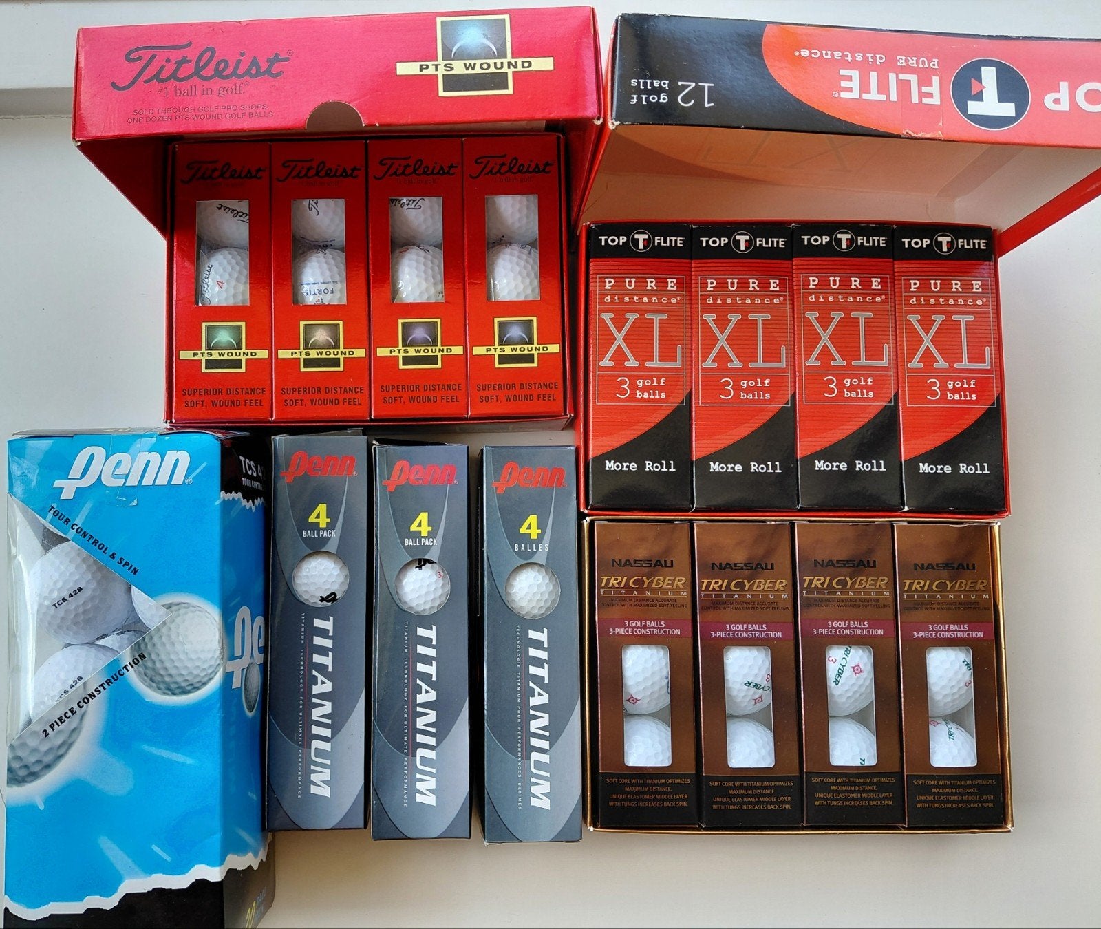 Golfballen, nieuw, in orginele verpakking totaal 68 stuks, Ophalen of Verzenden, Nieuw, Bal(len)