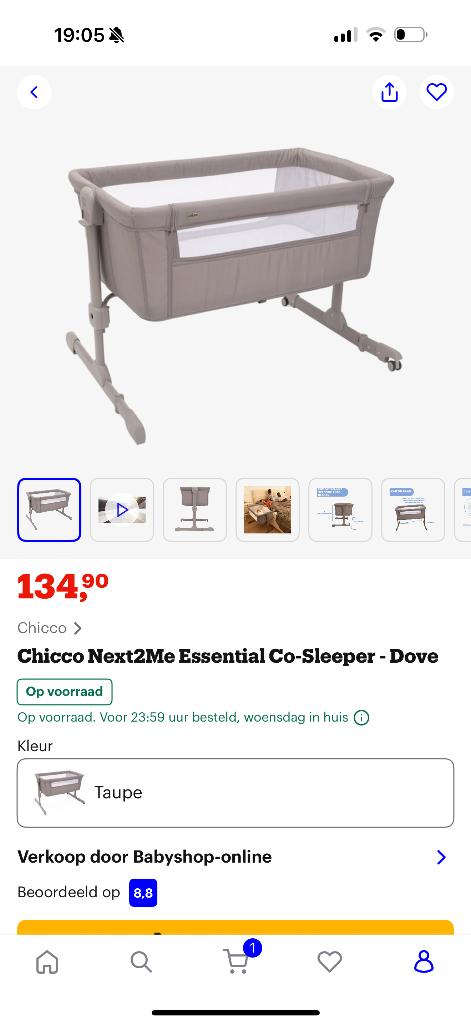 Co sleeper chicco zo goed als nieuw, Ophalen, Zo goed als nieuw, Wieg