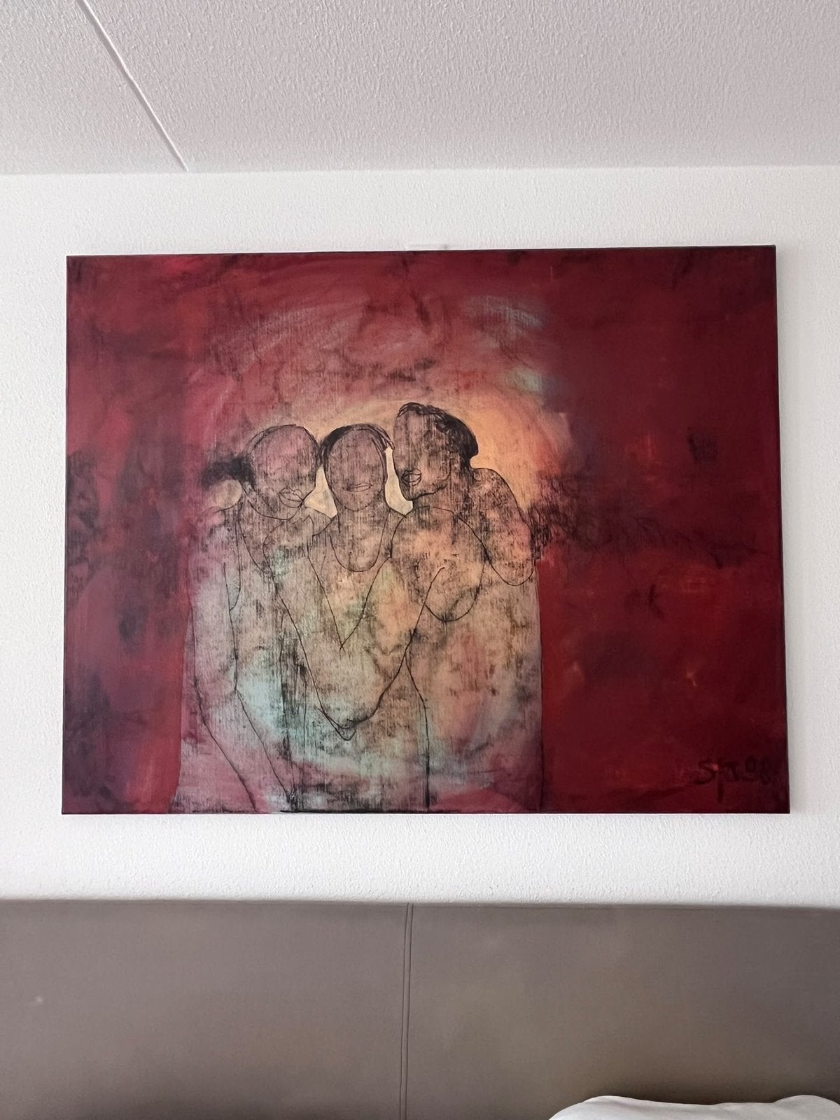 Schilderij "Drie Vrouwen" van Sjer Jacobs, Ophalen