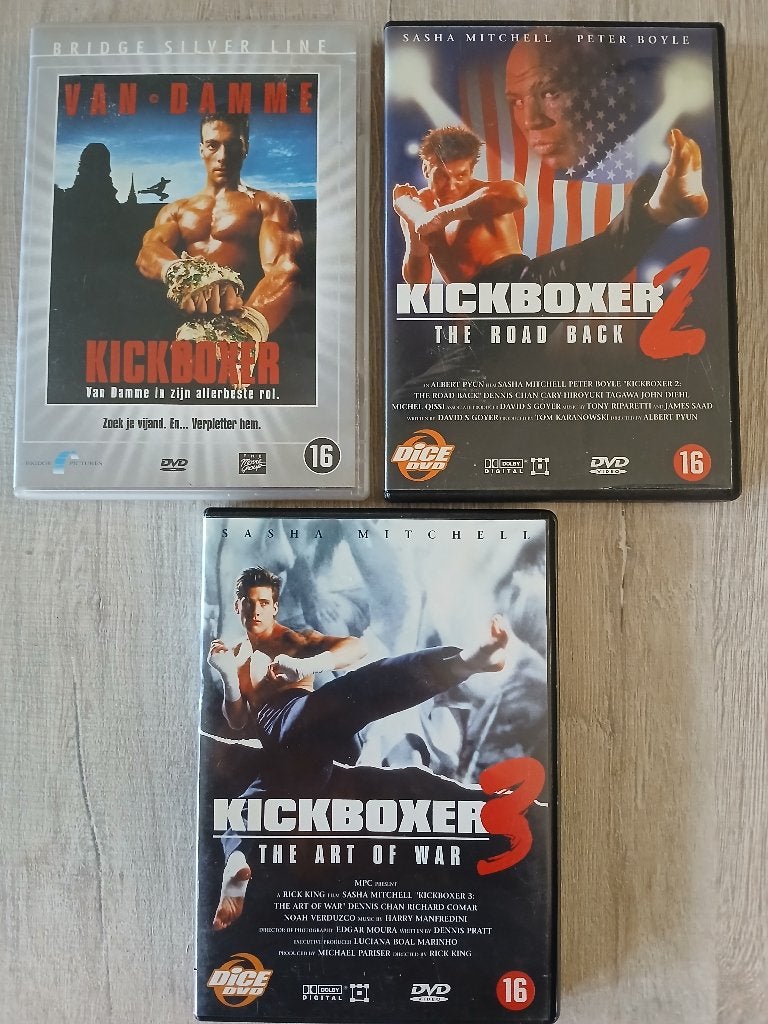 kickboxer  ( set - delen 1-2-3 ) jean claude van damme, Alle leeftijden, Ophalen of Verzenden, Zo goed als nieuw