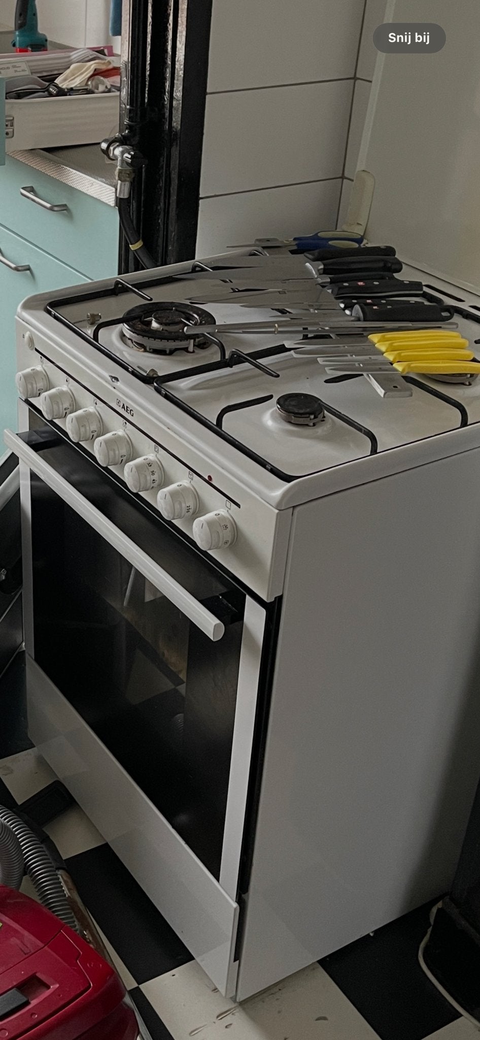 GRATIS: AEG Gasfornuis, Ophalen, Gebruikt, 60 cm of meer, Grill