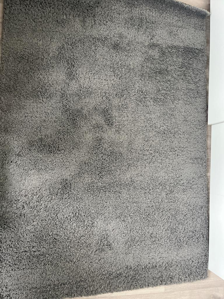 IKEA Hampen vloerkleed grijs 133x195 cm, Huis en Inrichting, Stoffering | Tapijten en Kleden, Ophalen, Gebruikt, 100 tot 150 cm