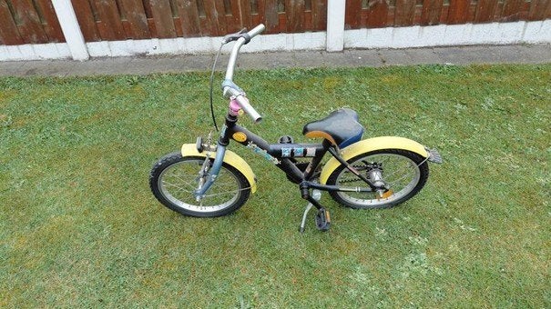 SpongeBob kinderfiets 16 inch, Opknapper, voor onderdelen, Ophalen, Gebruikt, Terugtraprem, 16 tot 20 inch