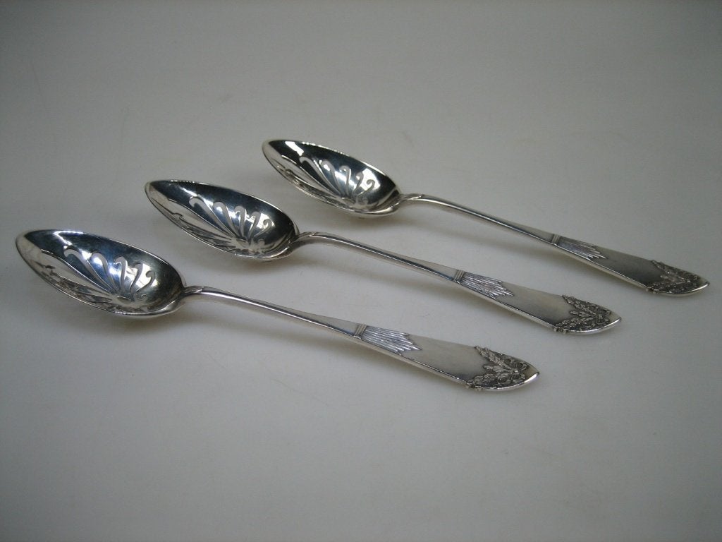 Antieke zilveren Art Déco Olijflepeltjes ca. 1900, Verzenden, Zilver