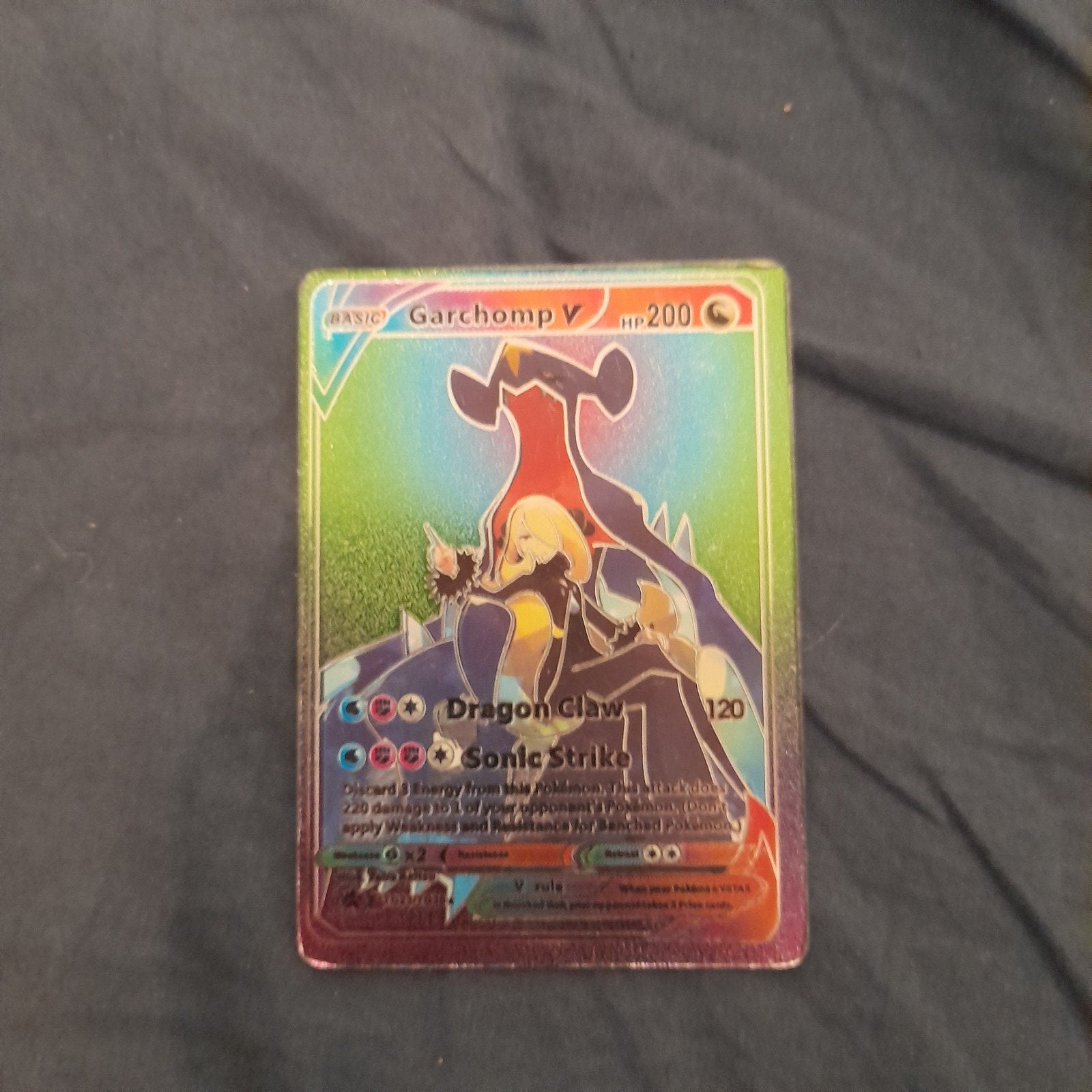 Garchomp V Pokémon Kaart - Foil, Ophalen of Verzenden, Zo goed als nieuw, Losse kaart, Foil