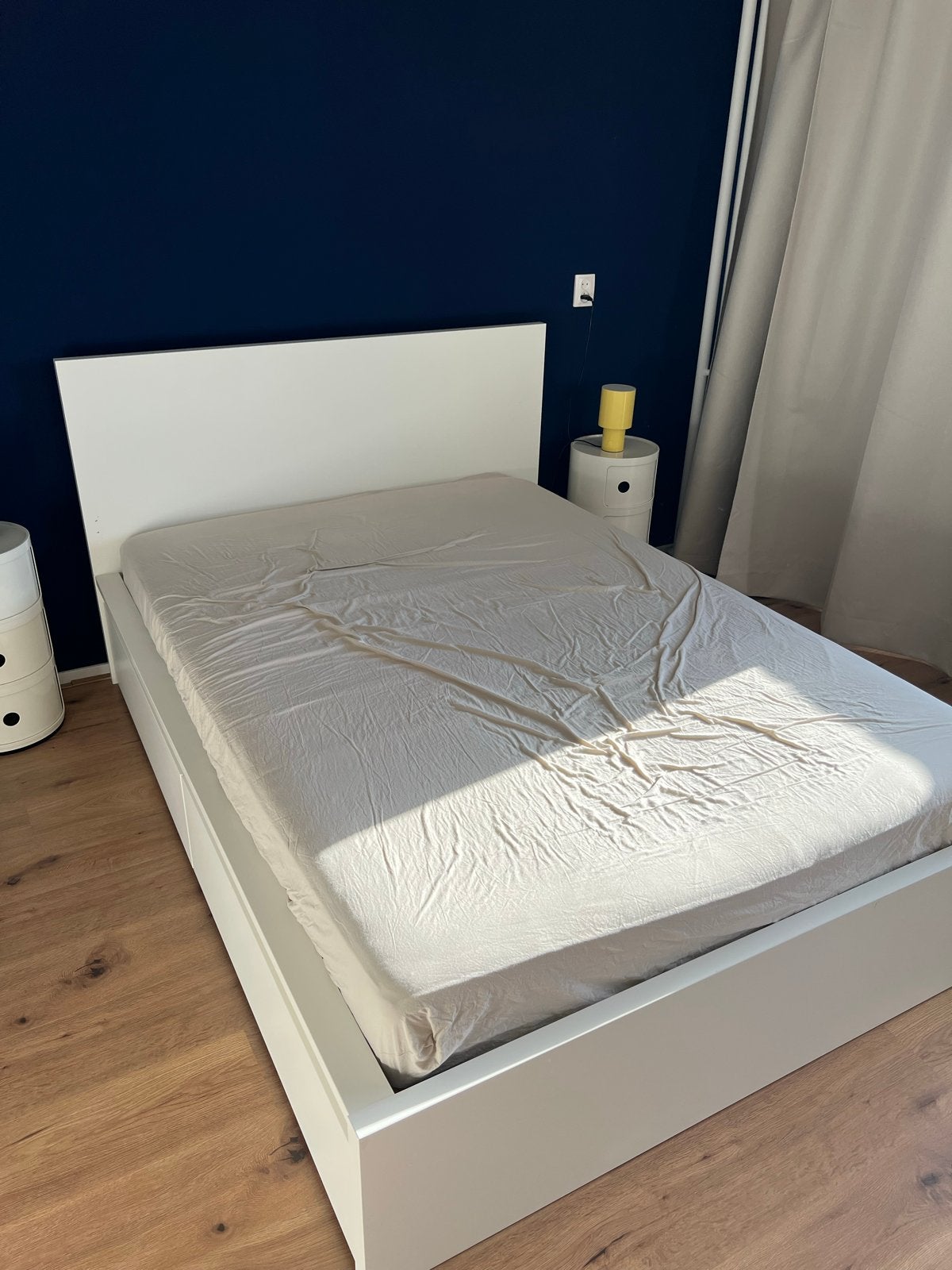 IKEA BRIMNES bed met matras - lichte gebruikssporen, Ophalen, Gebruikt, Wit, Tweepersoons