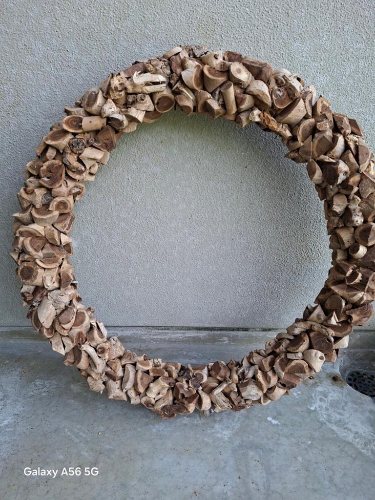 XL Decoratieve Houten Krans - Stoer & Landelijk Interieur, Ophalen