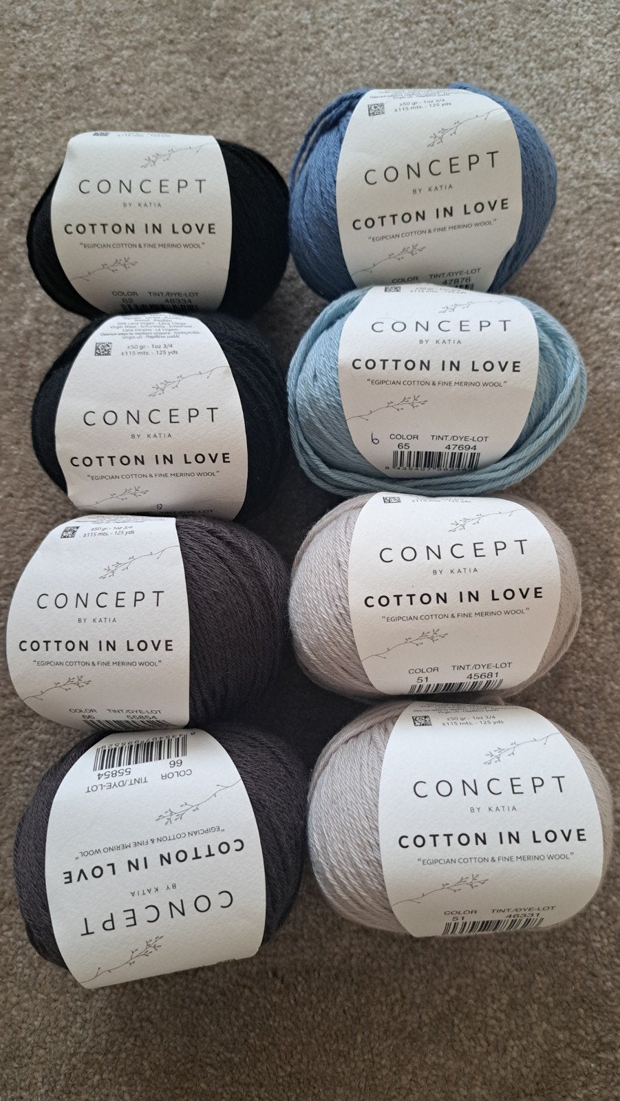 Katia Concept Cotton in Love katoen en merinowol 8 bollen, Hobby en Vrije tijd, Breien en Haken, Ophalen of Verzenden, Nieuw, Breien of Haken