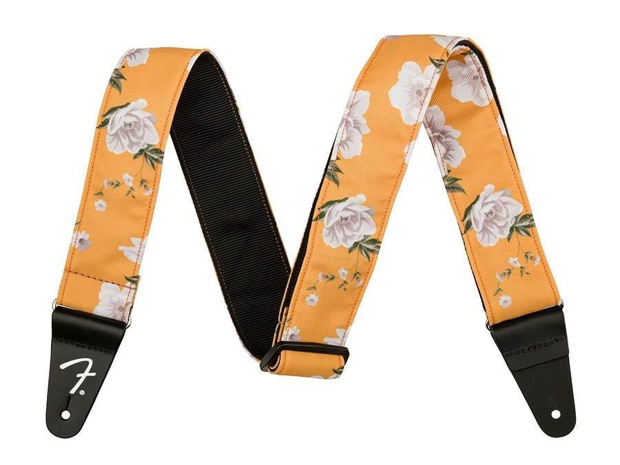 Fender 990638029 2 gitaarband bloemen keperstof goudsbloem, ., Nieuw, Ophalen of Verzenden, .