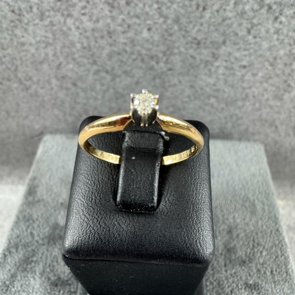 Gouden Ring | 14k* | 1,63g |solitair briljant |17,25| 404681, Sieraden, Tassen en Uiterlijk, Ringen, Gebruikt, Ophalen of Verzenden