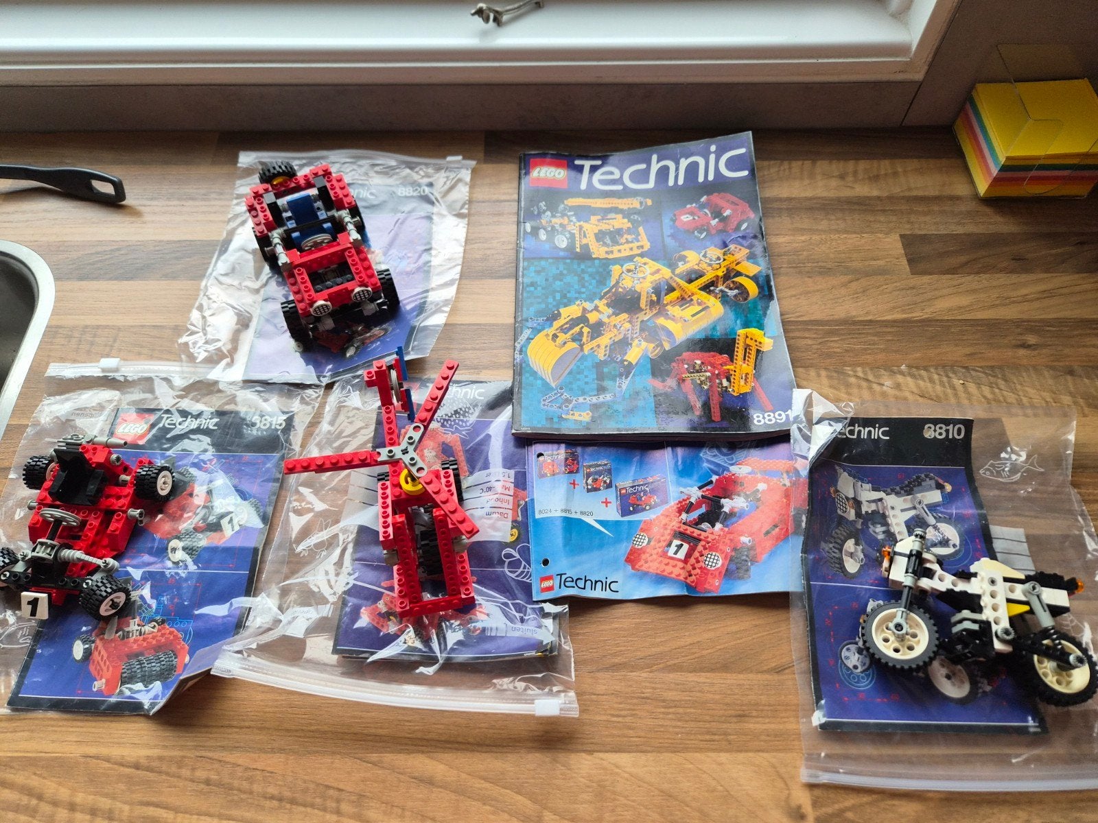 Vintage Technic Lego 8815, 8820, 8024 en 8810, Gebruikt, Lego, Ophalen of Verzenden, Technic