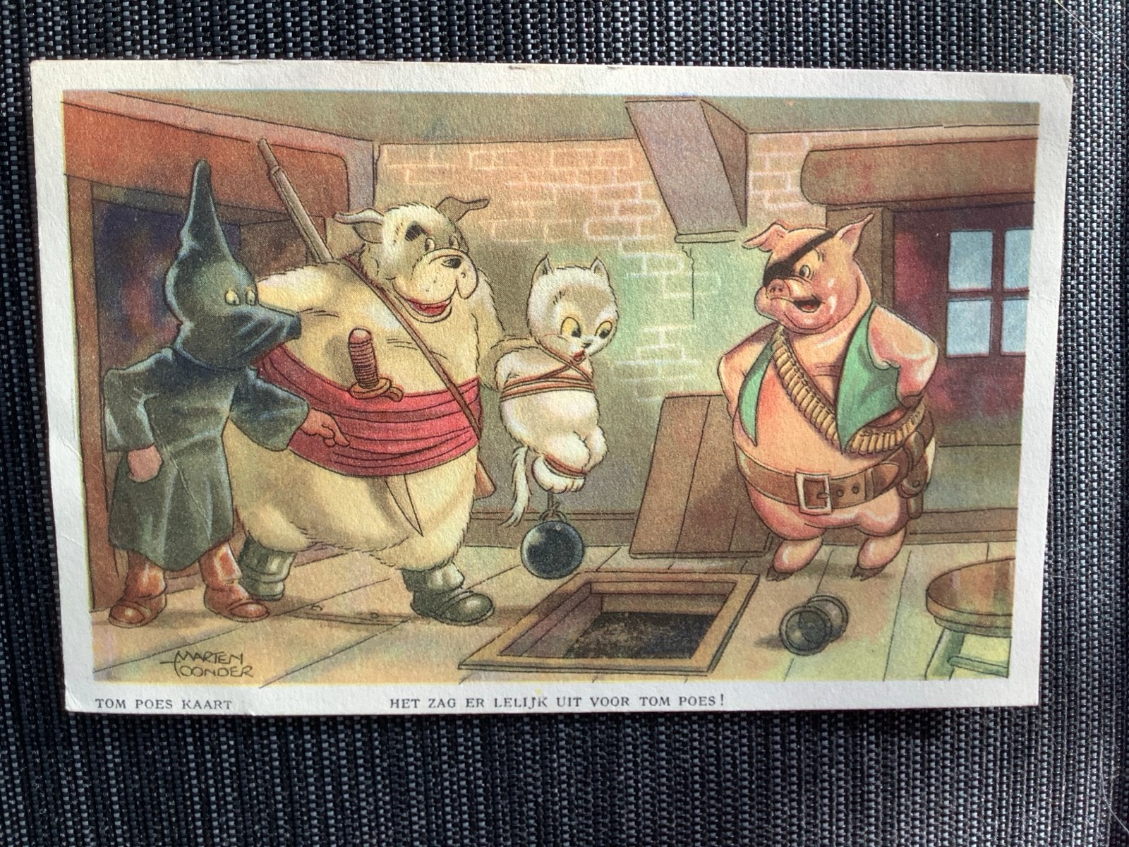 Vintage Tom Poes Kaart - Het zag er lelijk uit voor Tom Poes, Ophalen of Verzenden, 1940 tot 1960, Gelopen, Overige soorten