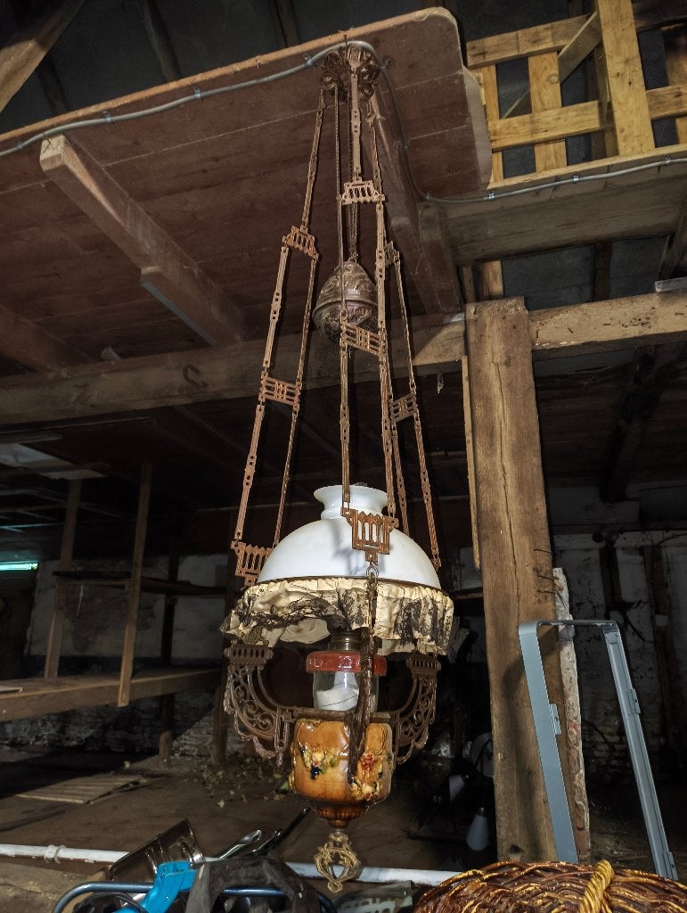Vintage olie lamp, Ophalen of Verzenden