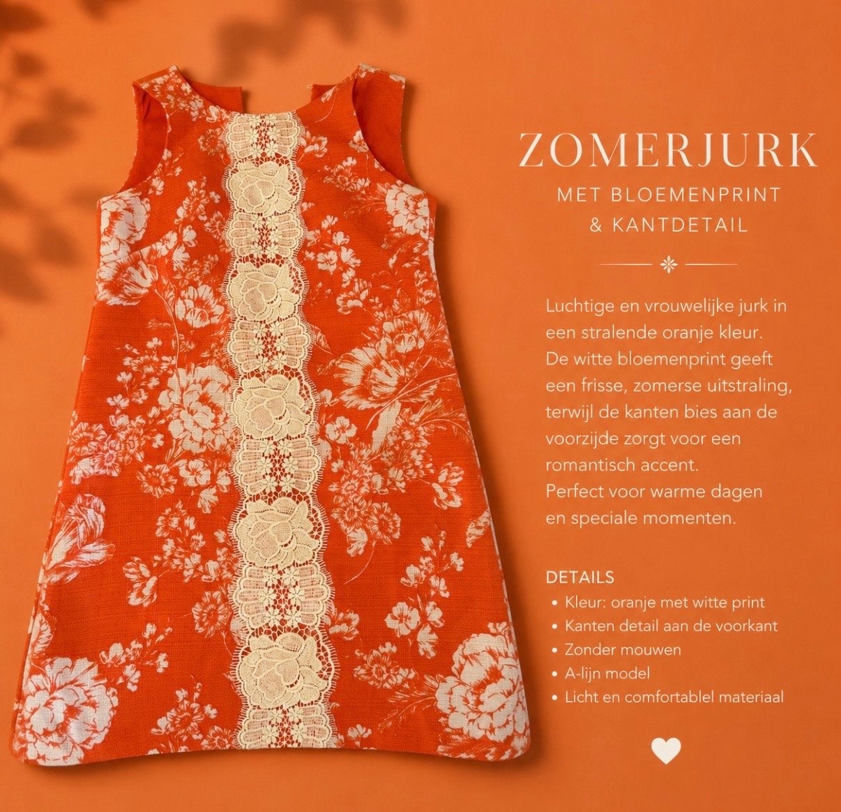 Vince Camuto Oranje Zomerjurk met Bloemenprint & Kant, Oranje, Ophalen of Verzenden, Zo goed als nieuw, Maat 34 (XS) of kleiner
