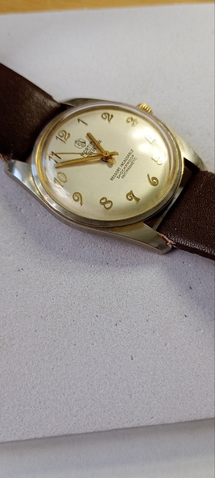 vintage" Mortima super de luxe", Sieraden, Tassen en Uiterlijk, Horloges | Antiek, Overige merken, Staal, Met bandje, Polshorloge