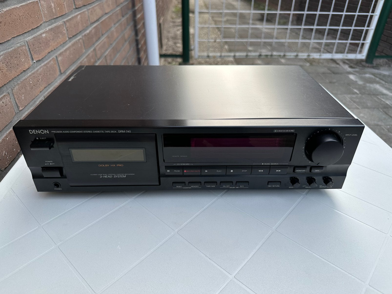 Denon DRM-740 3 kops Cassette deck, Ophalen of Verzenden, Gebruikt