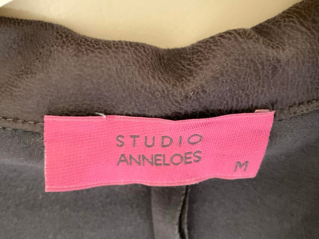 Studio Anneloes Blazer Maat M bruin leer-look, Ophalen of Verzenden, Zo goed als nieuw, Maat 38/40 (M), Bruin