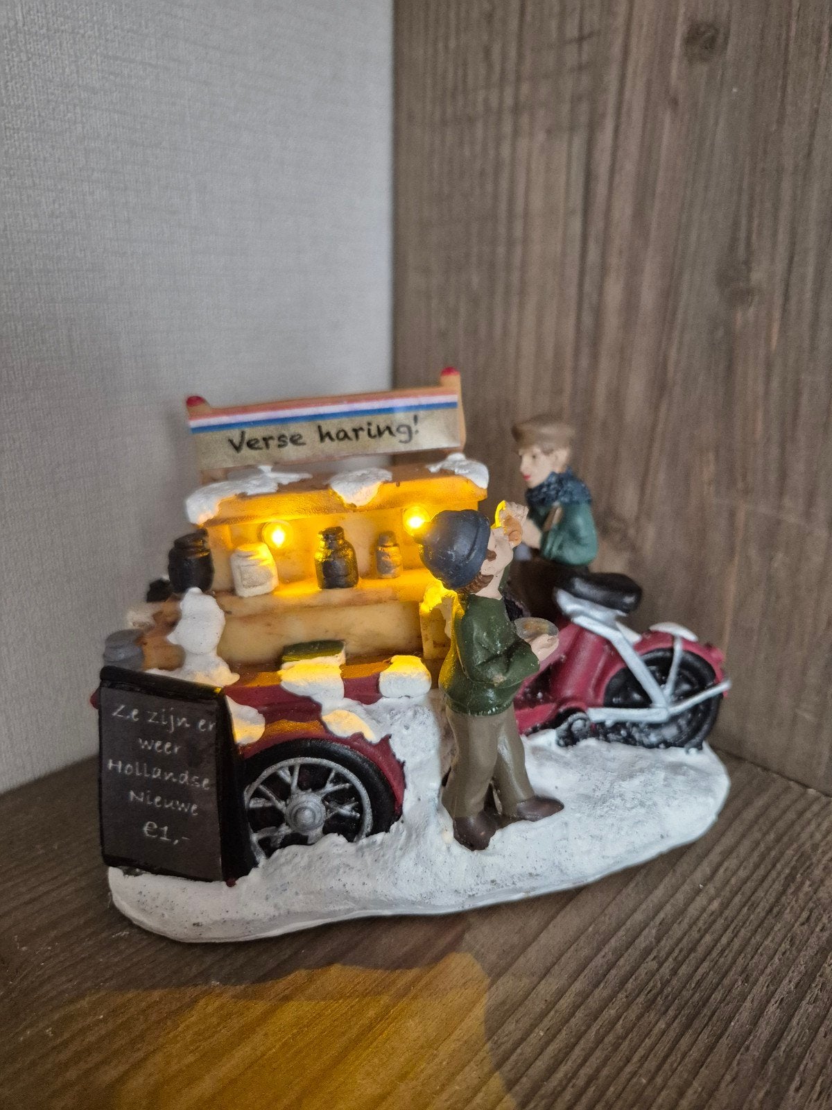 kerstdorp haringkraam verlicht kersthuisjes, Diversen, Kerst, Ophalen of Verzenden, Zo goed als nieuw