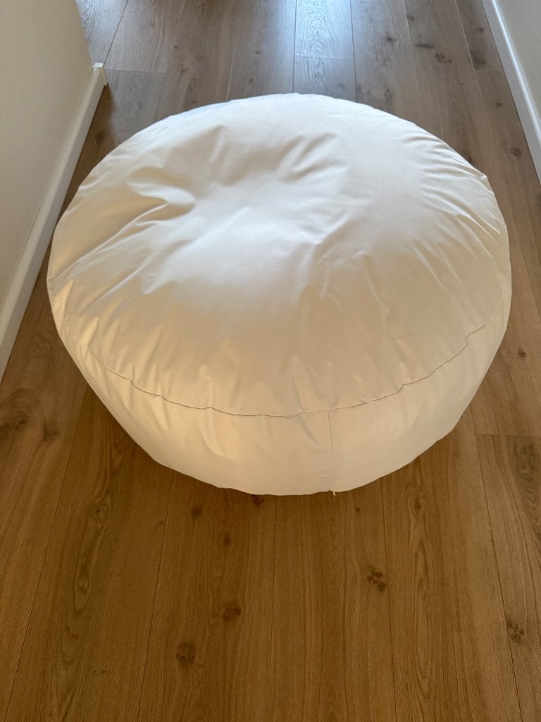 Poef zonder bekleding, Ophalen, Bruin, 120 cm of meer, Zo goed als nieuw