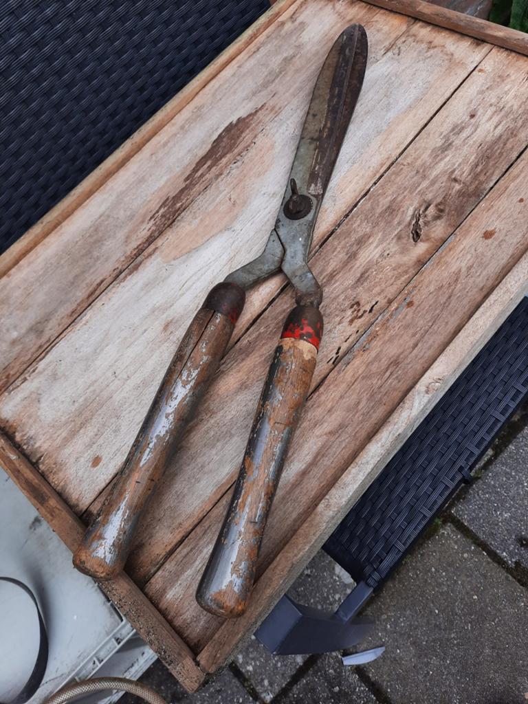Te koop goede heggenschaar Geen heg meer dus overbodig, Tuin en Terras, Heggenscharen, Ophalen of Verzenden, Gebruikt, Elektrisch