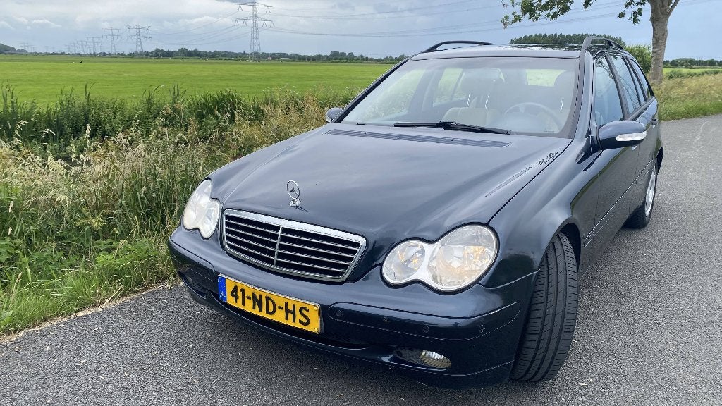 Mercedes-Benz C-Klasse 1.8 C180 Kompr Combi AUT 2003 Blauw, Auto's, Bluetooth, Blauw, 1796 cc, Origineel Nederlands