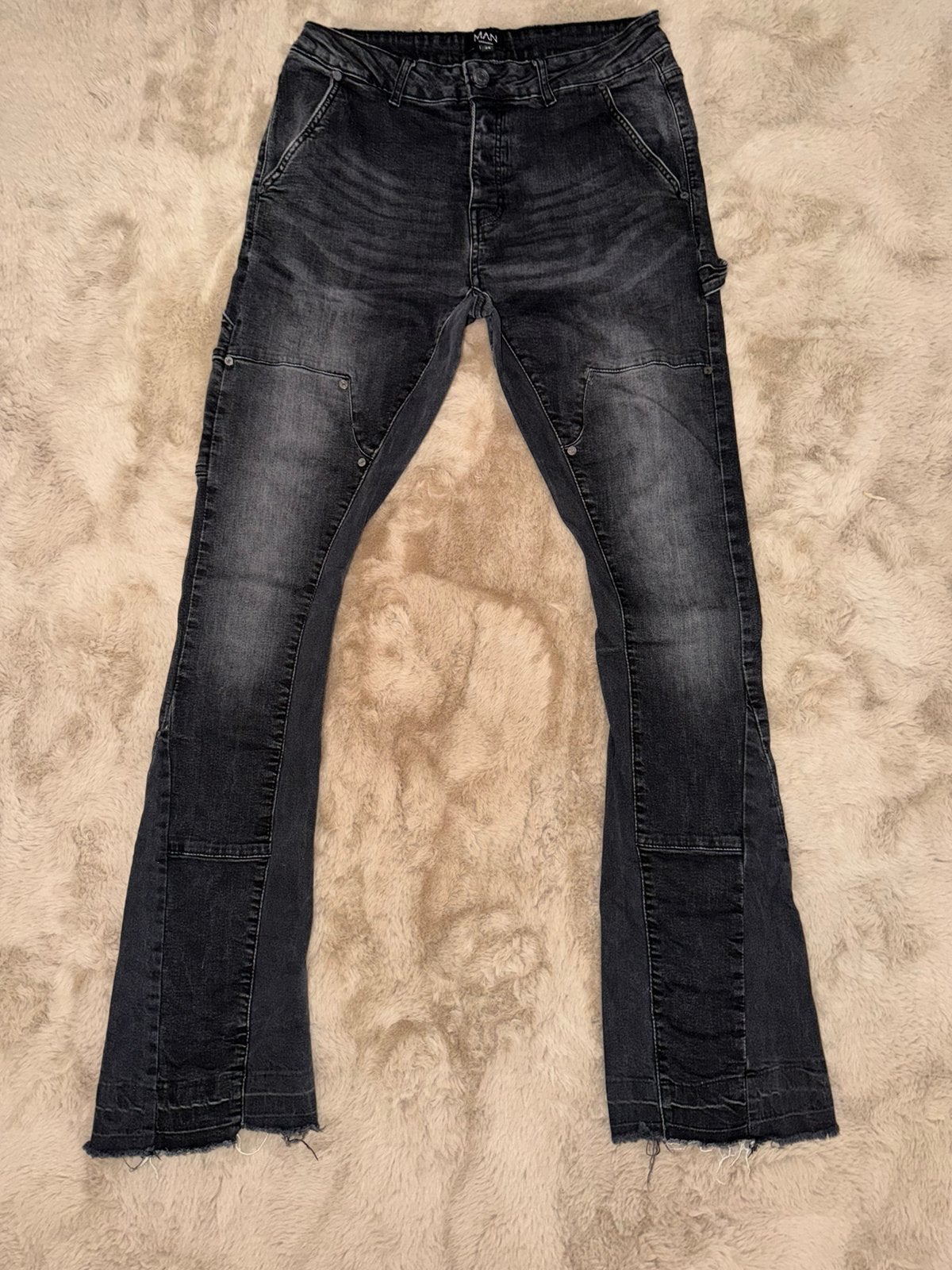 Flared jeans, Ophalen of Verzenden, Zo goed als nieuw, Zwart, W33 - W34 (confectie 48/50)