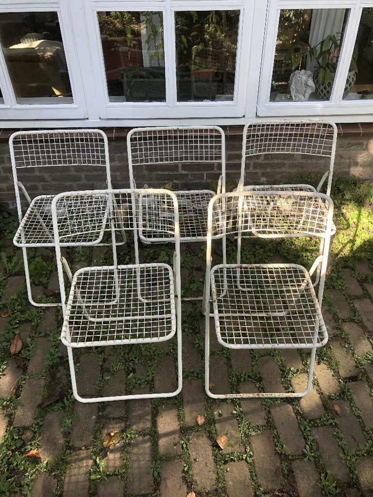 Vintage IKEA, Tedned, Niels Gammelgaard klapstoelen, Ophalen, Gebruikt, Wit, Modernistisch