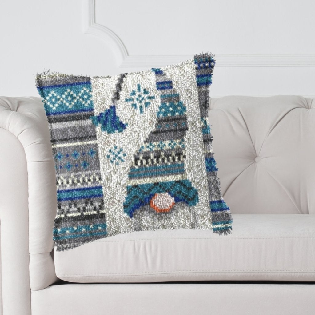 Smyrna, latch hook kussen, diy kit, gnome blauw, zelf maken,, D, Nieuw, Ophalen of Verzenden, D