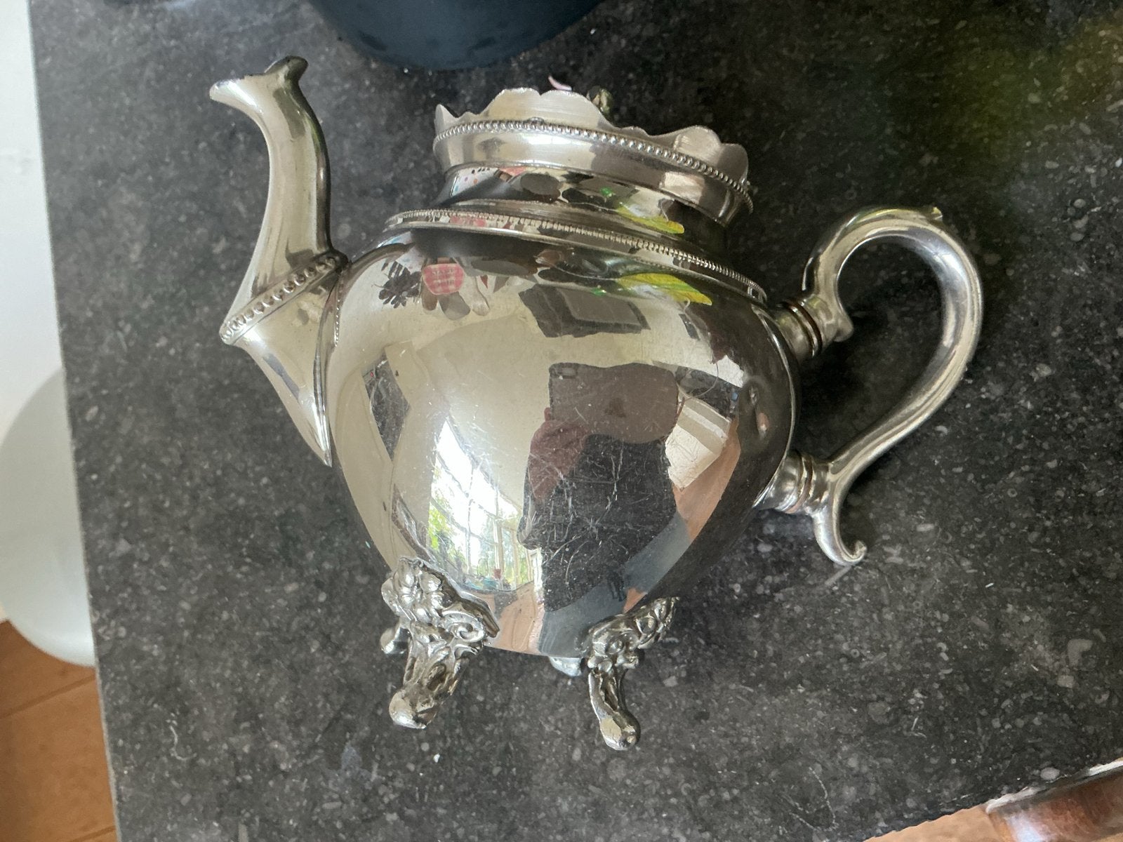 Zilvertinnen theepot, Antiek en Kunst, Ophalen of Verzenden