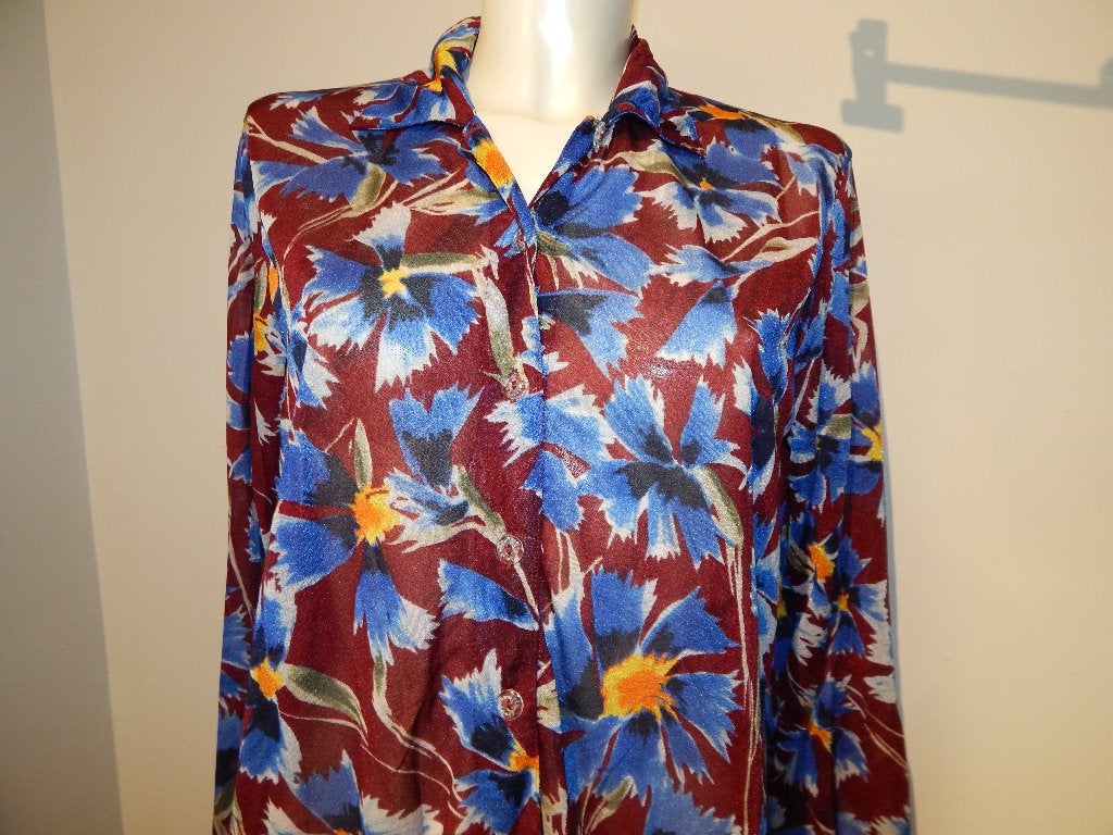 Pain de sucre vintage zomers blouse tuniek bloemen mt M, Maat 38/40 (M), Pain de sucre, Zo goed als nieuw, Meerkleurig