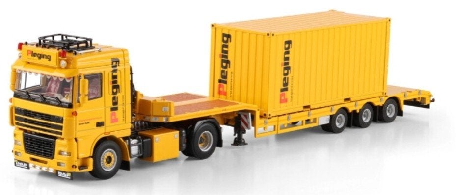 WSI DAF XF95 SPACE CAB + DIEPLADER + 20FT CONTAINER PLEGING, ., Nieuw, Ophalen of Verzenden, Bus of Vrachtwagen